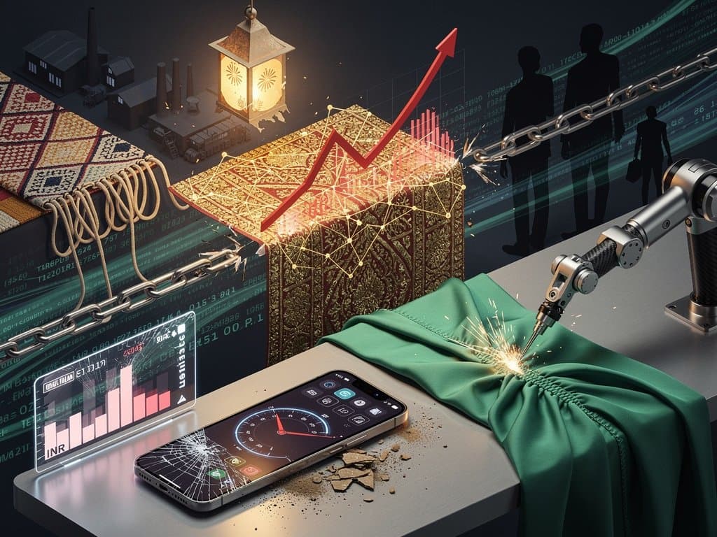 AI neural networks disrupting South Asia fashion weaves with job graphs and blockchain links