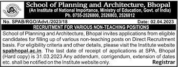 School of Planning and Architecture Bhopal Recruitment- Unleash Your Potential