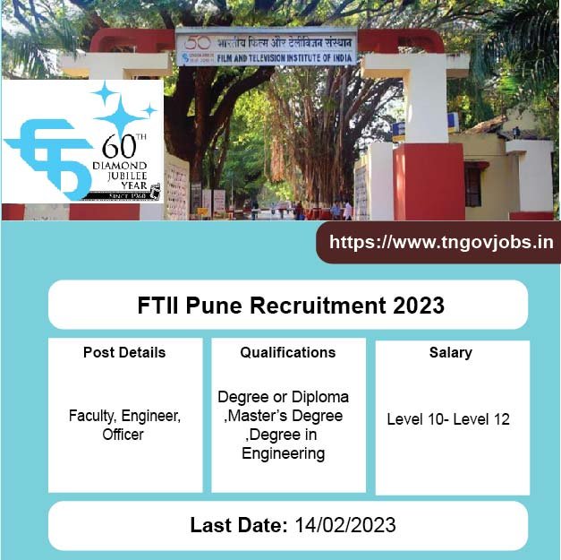 FTII Pune Recruitment 2023: Apply for Non-Teaching and Faculty Positions